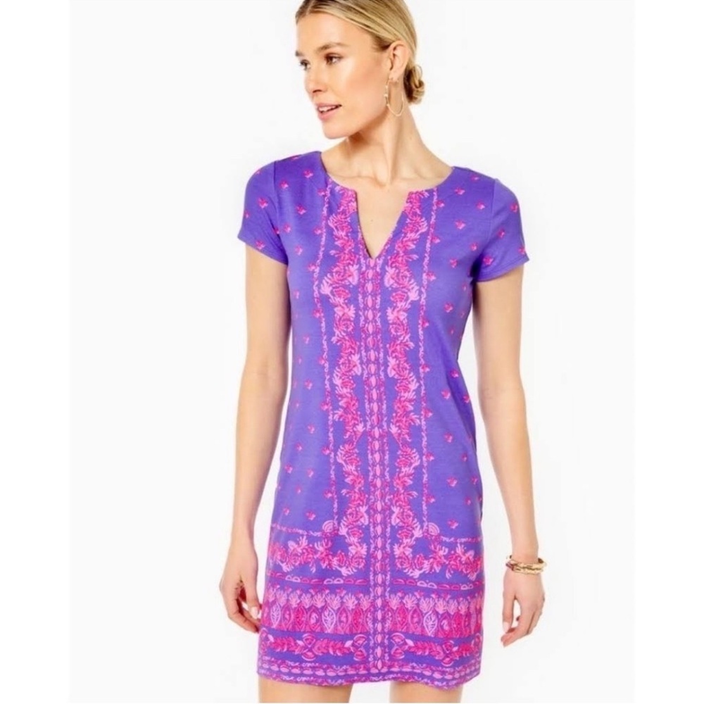 Lilly Pulitzer UPS 50+ Sophiletta dress mystical purple coral craze dress NWT L - Picture 3 of 9